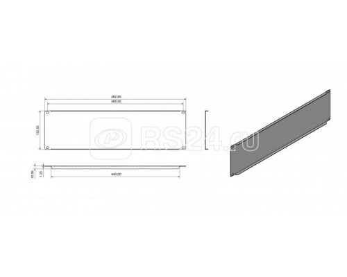 Фальш-панель BPV-3-RAL9005 на 3U черн. (RAL 9005) Hyperline 28908