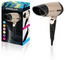 Фен ELX-HD02-C64 со складной ручкой 1600Вт 220-240В черн./зол. Ergolux 13130