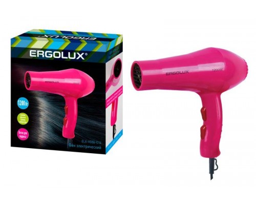 Фен ELX-HD06-C14 ПРОМО 1200Вт 220-240В роз. Ergolux 13983