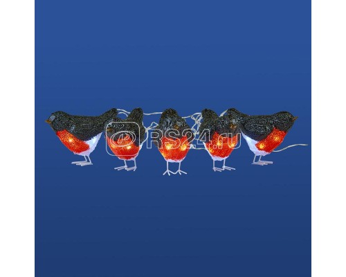 Фигура LED Птички ULD-M1713-040/STA WHITE IP20 BIRDS5 5шт. на ленте 17х13см 40 светодиодов бел. свет провод прозр. Uniel UL-00007287