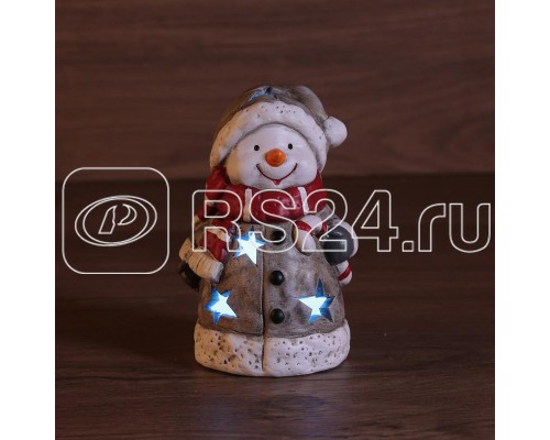Фигура керамическая Снеговичок в шарфе 7.5х6.5х12см Neon-Night 505-015