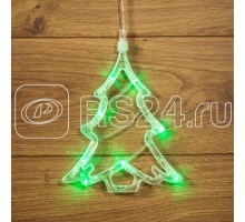 Фигура светодиод. Елочка на присоске (батарейки 3хААА в компл.) 8LED 190х160х10мм зел. 1Вт 4.5В IP20 NEON-NIGHT 501-017