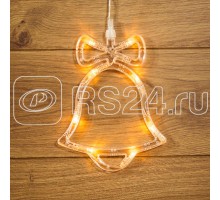 Фигура светодиод. Колокольчик на присоске (батарейки 3хААА в компл.) 8LED 200х160х10мм тепло-бел. 1Вт 4.5В IP20 NEON-NIGHT 501-012