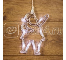 Фигура светодиод. Санта Клаус на присоске (батарейки 3хААА в компл.) 8LED 190х130х10мм бел. 1Вт 4.5В IP20 NEON-NIGHT 501-018
