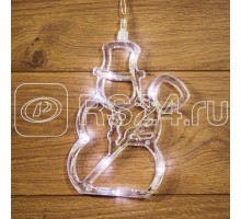 Фигура светодиод. Снеговик на присоске (батарейки 3хААА в компл.) 8LED 195х150х10мм бел. 1Вт 4.5В IP20 NEON-NIGHT 501-013