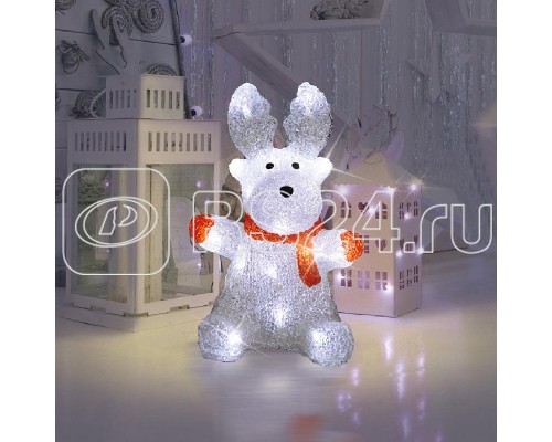 Фигура светодиодная акриловая Олененок в шарфе 20х17х30см 24LED батарейки 2хAA (не входят в комплект) Neon-Night 513-314