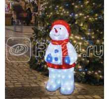 Фигура светодиодная акриловая Снеговик в синих варежках 31х25х59см IP65 понижающий трансформатор в комплекте Neon-Night 513-283
