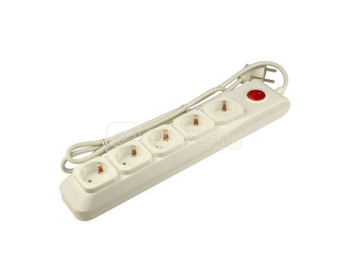 Фильтр сетевой SGSL5-1.5 IVORY Lux 1.5м Пвс 3х0.75 5 гнезд с/з 10А защита от перенапряж. короткого замыкания Uniel UL-00001751