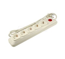 Фильтр сетевой SGSL5-3 IVORY Lux 3м Пвс 3х0.75 5 гнезд с/з 10А защита от перенапряж. короткого замыкания Uniel UL-00001754