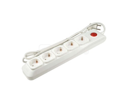 Фильтр сетевой SGSL5-3 WHITE Lux 3м Пвс 3х0.75 5 гнезд с/з 10А защита от перенапряж. короткого замыкания Uniel UL-00001753