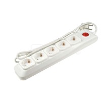 Фильтр сетевой SGSL5-5 WHITE Lux 5м Пвс 3х0.75 5 гнезд с/з 10А защита от перенапряж. короткого замыкания Uniel UL-00001756
