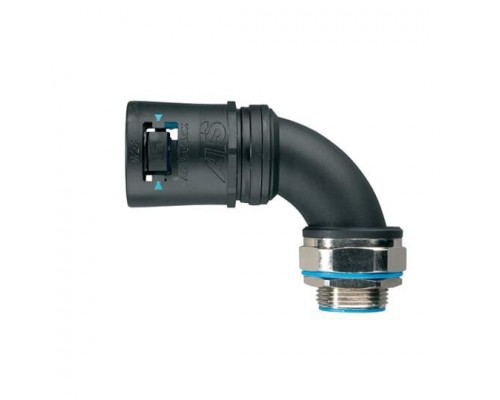 Фитинг Adaptalok ATS AT CS90 d48мм M50 AT48/M50/CS90/BLB 90град. нейлон/никелированная латунь/эластомер черн./голуб. ABB 7TCA296170R0701