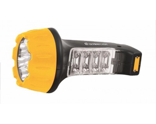 Фонарь LED3818 (аккум 220В черн./жел. 7+8 LED 2 режима SLA) Ultraflash 10973
