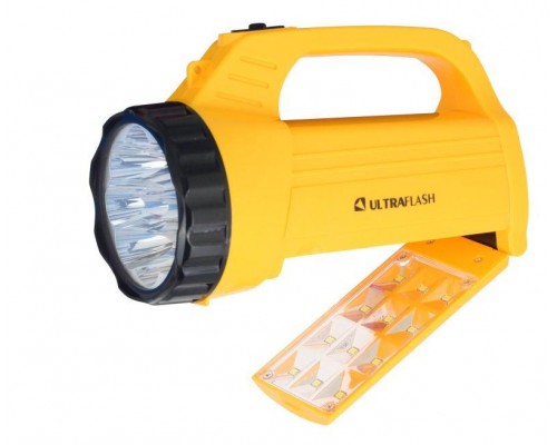 Фонарь LED3819CSM (аккум 220В жел. 9LED +12SMD LED 2 режима SLA) Ultraflash 12102/12860