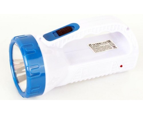 Фонарь аккумуляторный LED3861 аккум. 220В бел. 1Вт LED +12SMD LED 2 режима SLA пласт. коробка Ultraflash 14256