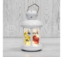 Фонарь декоративный с шариками 12х12х20.6см белый корпус тепл. бел. цвет свечения Neon-Night 513-062