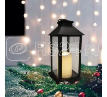 Фонарь декоративный со свечой 14х14х29см тепл. бел. корпус черн. Neon-Night 513-045