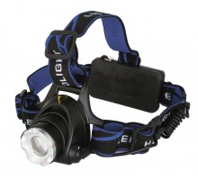 Фонарь налобный E150 (аккум. 220В CREE 3Вт пласт. бокс; черн.) Ultraflash 12188