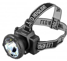 Фонарь налобный LED5367 аккум. 220В 1.2Вт LED+5SMD 2 реж. пласт. черн. Ultraflash 13350