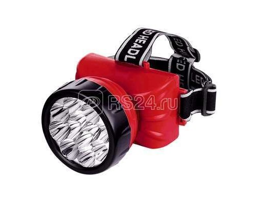 Фонарь налобный аккумуляторный HLA 09R 12LED 120лм 15ч 2 реж. з/у 230В красн. IN HOME 4690612031910