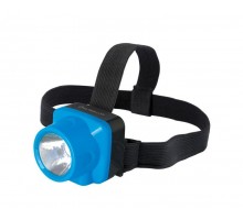 Фонарь налобный аккумуляторный LED5375 220В 0.4Вт LED 2 реж. пластик голуб. Ultraflash 14252