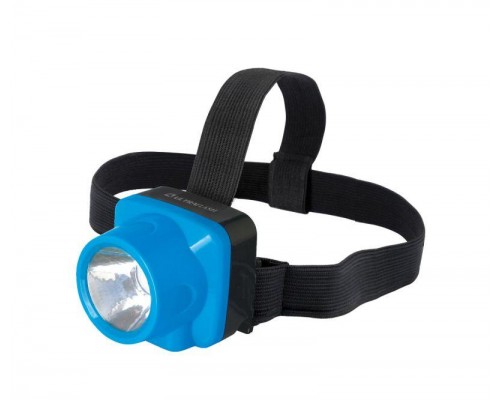 Фонарь налобный аккумуляторный LED5375 220В 0.4Вт LED 2 реж. пластик голуб. Ultraflash 14252