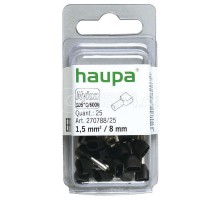 Гильза конечная для двух проводов 1.5/8 черн. (уп.25шт) HAUPA 270788/25