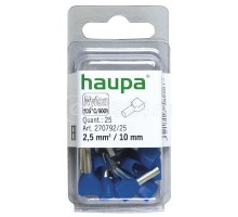 Гильза конечная для двух проводов 2.5/10 син. (уп.25шт) HAUPA 270792/25