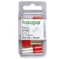 Гильза конечная изолированная (НШВИ) 35/16 красн. (уп.5шт) HAUPA 270836/5