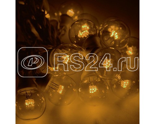 Гирлянда LED Galaxy Bulb String 10м 6х30LED желт. IP65 влагостойкая провод черн. каучук Neon-Night 331-321