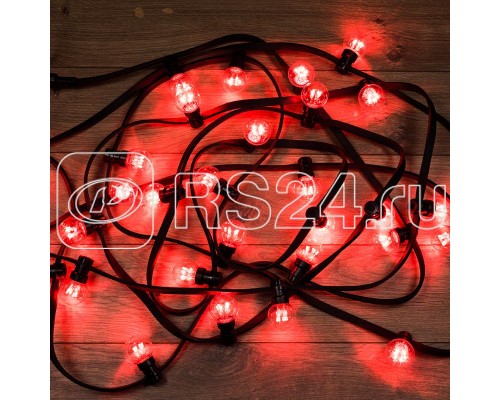 Гирлянда LED Galaxy Bulb String 10м 6х30LED красн. IP65 влагостойкая провод черн. каучук Neon-Night 331-322