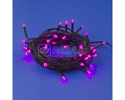Гирлянда LED ULD-S0500-050/DGA PINK IP20 5м 50 диодов роз. свет провод зел. Uniel UL-00007306