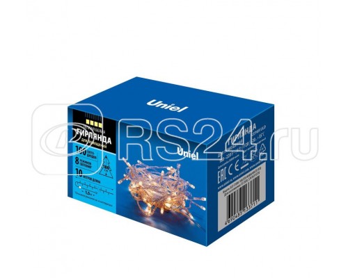 Гирлянда LED ULD-S1000-100/DTA WARM WHITE IP20 10м 100 диодов тепл. бел. свет провод прозр. Uniel UL-00007200