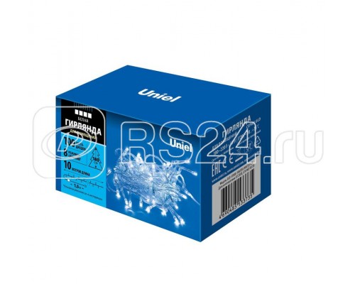 Гирлянда LED ULD-S1000-100/DTA WHITE IP20 10м 100 диодов бел. свет провод прозр. Uniel UL-00007201