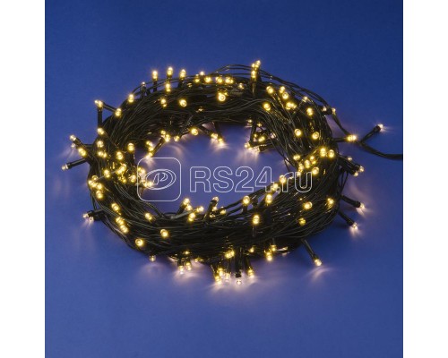 Гирлянда LED ULD-S3000-300/DGA WARM WHITE IP20 30м 300 диодов тепл. бел. свет провод зел. Uniel UL-00007312