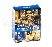 Гирлянда LED на батарейках ULD-S0200-020/SСB/2AA MULTI IP20 DEW 2AA (не в/к) Роса 2м 20 диодов разноцвет. провод медн. Uniel UL-00007205