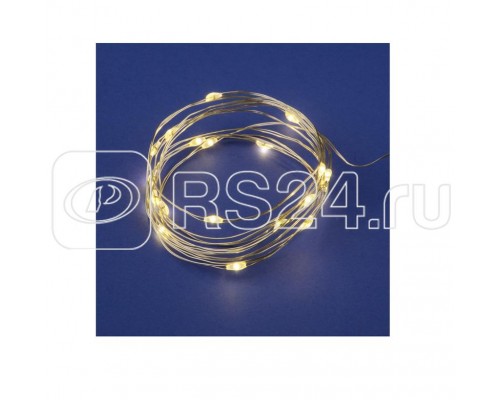 Гирлянда LED на батарейках ULD-S0200-020/SСB/2AA WARM WHITE IP20 DEW 2AA (не в/к) Роса 2м 20 диодов тепл.бел. провод медн. Uniel UL-00007183