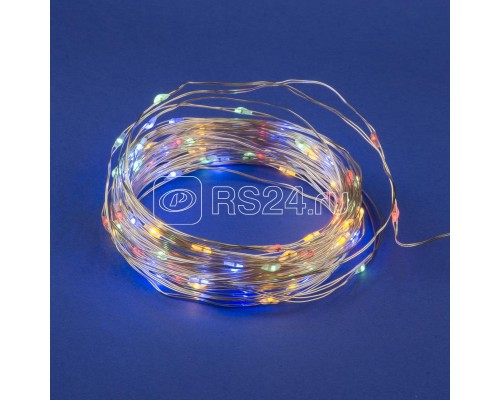 Гирлянда LED на батарейках ULD-S1000-100/SCB/3AA MULTI IP20 DEW 3AA (не в/к) Роса 10м 100 диодов разноцвет. провод медн. Uniel UL-00005483