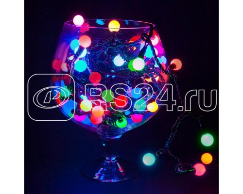 Гирлянда LED ШАРИКИ 10мх1.75см 80LED 6Вт 220В IP44 (с контроллером) мульти. NEON-NIGHT 303-509-6