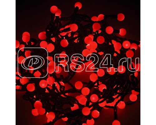 Гирлянда LED ШАРИКИ 20мх1.75см 200LED 16Вт 220В IP44 красн. NEON-NIGHT 303-502
