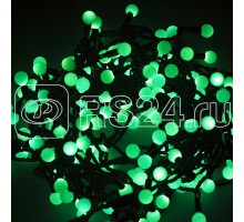 Гирлянда LED ШАРИКИ 20мх1.75см 200LED 16Вт 220В IP44 зел. NEON-NIGHT 303-504