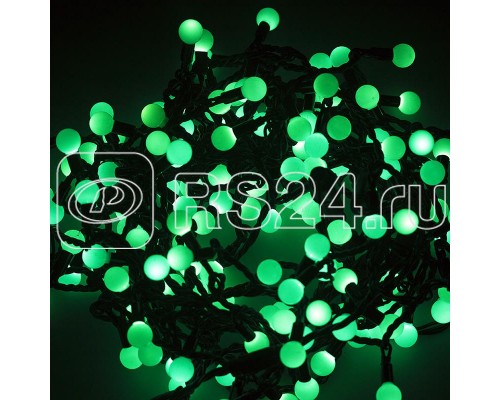 Гирлянда LED ШАРИКИ 20мх1.75см 200LED 16Вт 220В IP44 зел. NEON-NIGHT 303-504