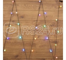 Гирлянда LED-Шарики 5м d=25мм 25LED RGB темно-зел. провод 6Вт 220В IP20 NEON-NIGHT 303-559