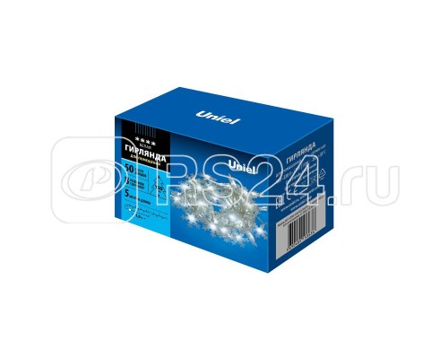 Гирлянда LED Снежинки-2 ULD-S0500-050/DTA WHITE IP20 SNOWFLAKES-2 5м 50 диодов бел. свет провод прозр. Uniel UL-00007196