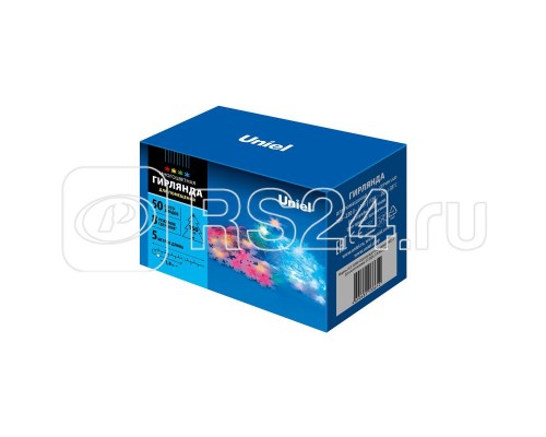 Гирлянда LED Снежинки-3 ULD-S0500-050/DTA MULTI IP20 SNOWFLAKES-3 5м 50 диодов разноцвет. свет провод прозр. Uniel UL-00007195