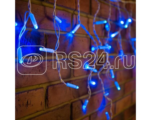 Гирлянда Айсикл (бахрома) 1.8х0.5м 48LED син. 3Вт 220В IP44 провод бел. Neon-Night 255-023