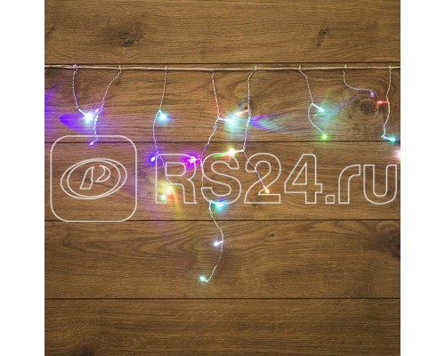 Гирлянда Айсикл (бахрома) 1.8х0.5м LED RGB 230В провод прозр. Neon-Night 255-009