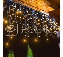 Гирлянда Айсикл (бахрома) 3.2х0.9м 120LED тепл. бел. провод черн. каучук Neon-Night 255-216