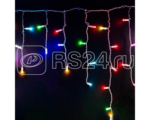 Гирлянда Айсикл (бахрома) 4.8х0.6м 176LED RGB 230В провод прозр. Neon-Night 245-209