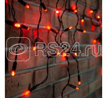 Гирлянда Айсикл (бахрома) 4.8х0.6м 176LED красн. 11Вт 220В IP44 провод черн. Neon-Night 255-132